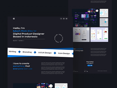 UI/UX Portfolio Landing Page app branding dark dark mode designapp personal website portfolio ui uidesign ux web web design