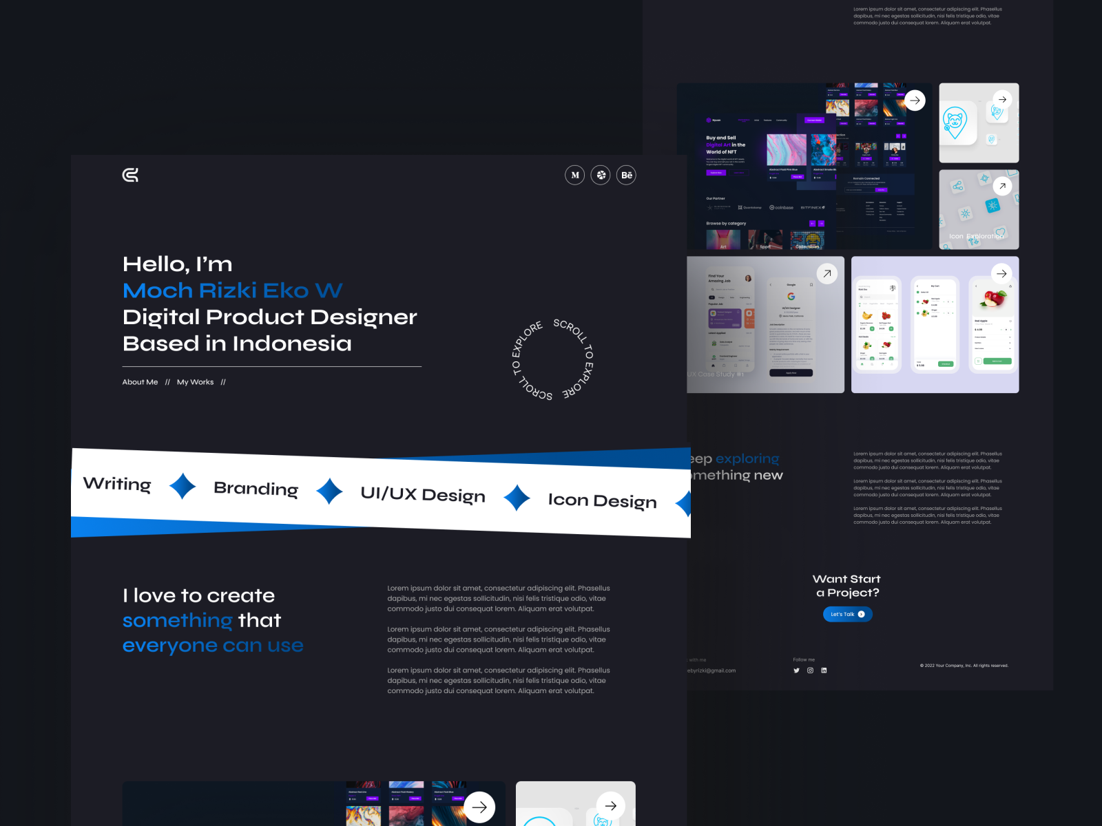 UI/UX Portfolio Landing Page by Moch Rizki Eko W on Dribbble
