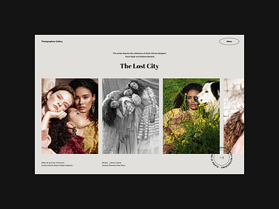 The Lost City concept grid interaction interaction design landing landing page design models photo photography portfolio project ui ui design web website