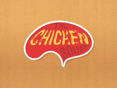 The Chicken Soup chicken design poster red