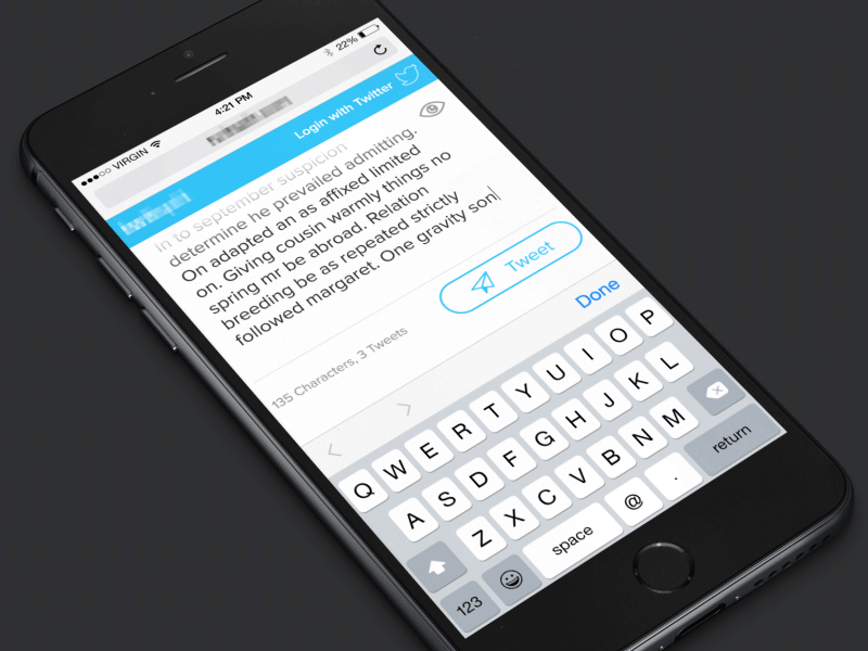 Toggle Preview [GIF] after effects cc dark gif interactions iphone 6 mockup toggle tweet twitter ui ux