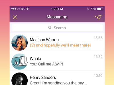 New UI Set ios messaging purple ui ux