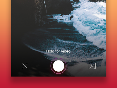 Capture mode camera capture ios landscape messaging purple ui-ux video
