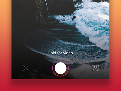 Capture mode camera capture ios landscape messaging purple ui ux video