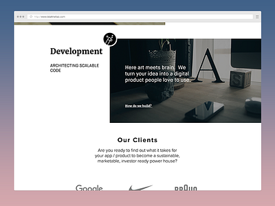 Homepage for a Creative Agency