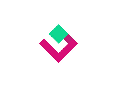 L+P logomark branding cyan design l logo-exploration pink shapes square