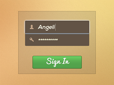 A Warm Welcome! button green button hover input panel password ui user widget