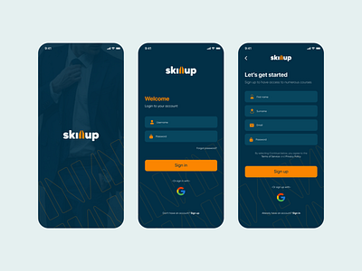 SkillUp Sign in and Sign up figma job login sign in sign up skills ui