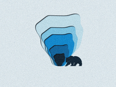Bear Cave adobe illustrator cutout depth design illustration photoshop