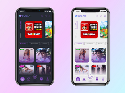 Live streaming mobile apps design logo ui