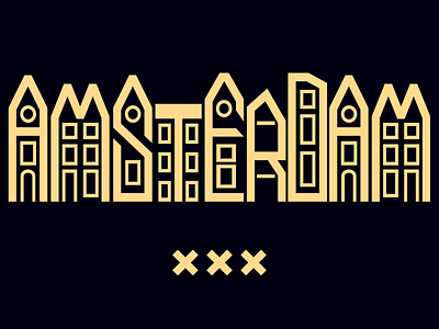 Amsterdam amsterdam city design font design illustration typography yellow