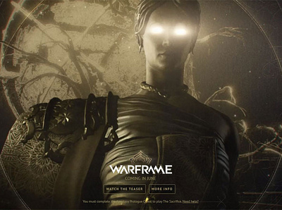 Warframe - Sacrifice Microsite interactive microsite warframe website