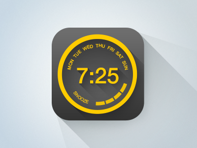 Flat version alarm clock icon knob snooze time wheel