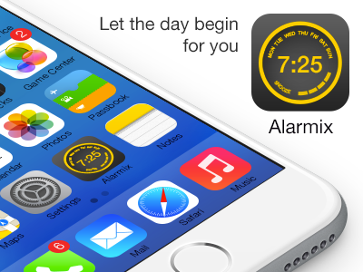 Alarmix alarm application apps clock icon knob snooze time ui wheel