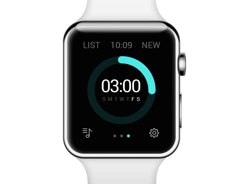 Alarm concept. Apple Watch vector mockup