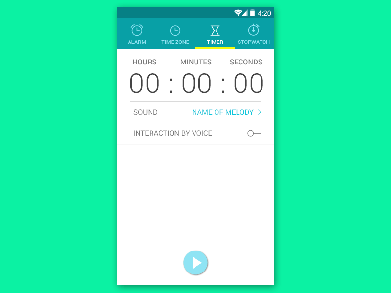 Timer Application. Time setup alarm clock concept interaction material set time time setup timer ux