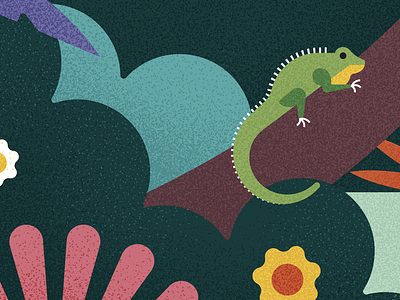 🦎 amazon botanical flower graphic iguana illustration illustrator jungle karolienpauly kids lizard plants puzzle vector