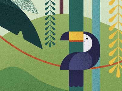 🦜 amazon animal bird botanical forest graphic illustration illustrator jungle karolienpauly toucan vector