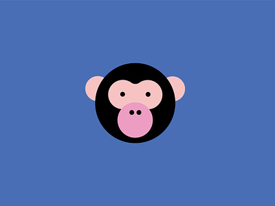 🐵 animals black blue childrens illustration circle cute geometric graphic illustration illustrator jungle karolienpauly kids monkey pink vector