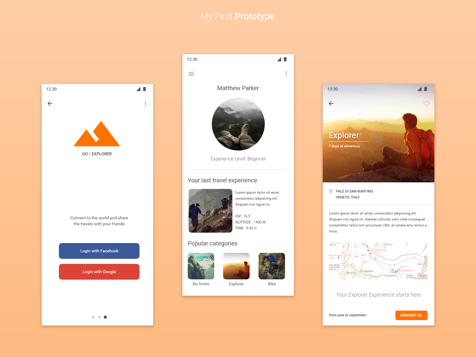 My First Mobile Prototype by Alberto Guglielmi on Dribbble