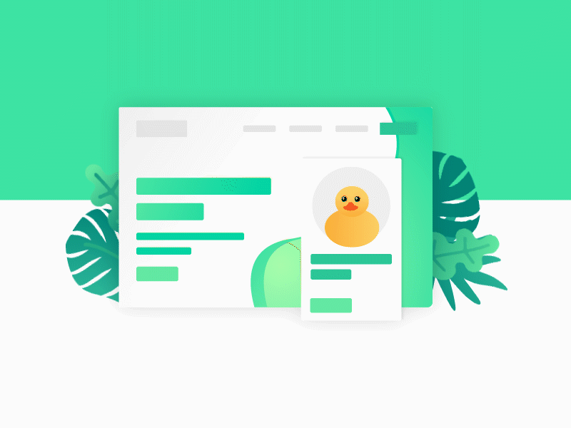 First steps in animation 🦆 after effect duck gif green illustration jungle leaves motion motion animation vector wavy web
