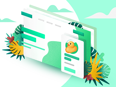 Web design illustration design duck flat green illustration jungle landing page ui vector web website