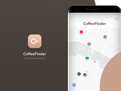 Coffee Finder App app logo branding design design app flat illustration logo ui vector