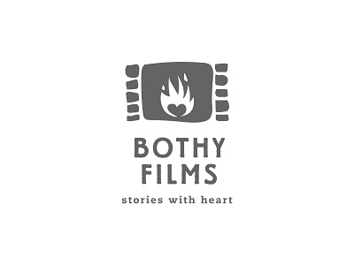 Bothy Films Logo Design film strip fire fireplace heart logo movie