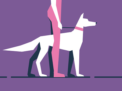Dog and master вектор иллюстрация прогулка собака хозяин