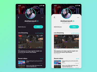 Daily UI #006 - User Profile app dailyui design gaming mobile profile stream ui ux web