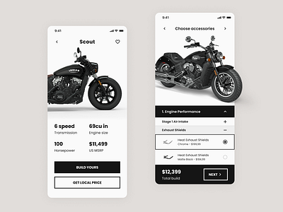 Motorcycle Store App app bike design motorcycle shop store ui