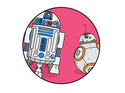 R2D2 and BB8 illustration