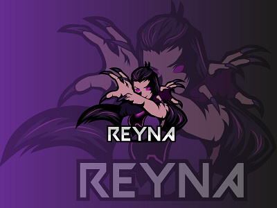 Reyna logo concept art artwork black design digital esport esportlogo game gaminglogo illustration logo logoconcept logodesign purple valorant vector vectorart