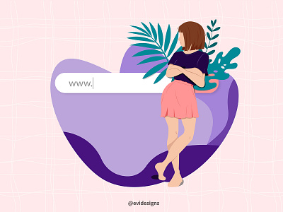 Flat illustration art artwork design digital digitalart flat flat design girl illustration graphicdesign illustration pink plants purple search vector vector illustration vectorart