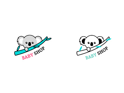 Baby Shop logo concept art baby babyshop concept cute design illustration koala koalababy logo logoconcept shop shoplogo turquoise vector