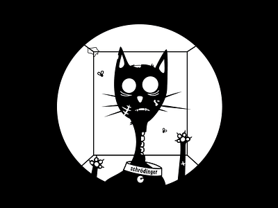 Schrödinger Cat black white cat cat illustration illustration physics schrödinger science zombie