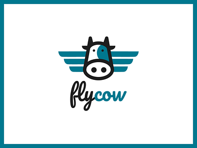 Flycow! brand cow design illustrator logo vector
