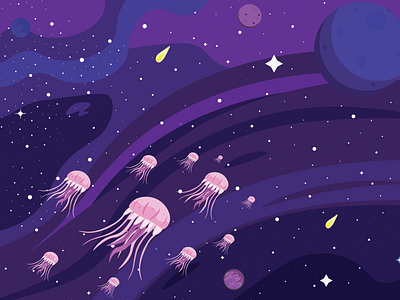 Space Jellyfish illustration jellyfish space space exploration