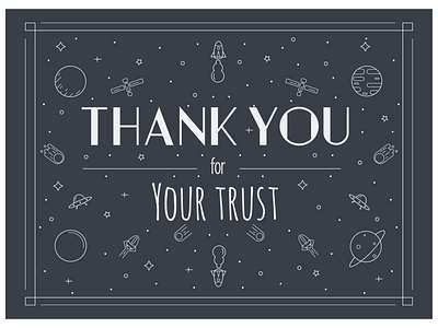Thank You Card space tank you card typography