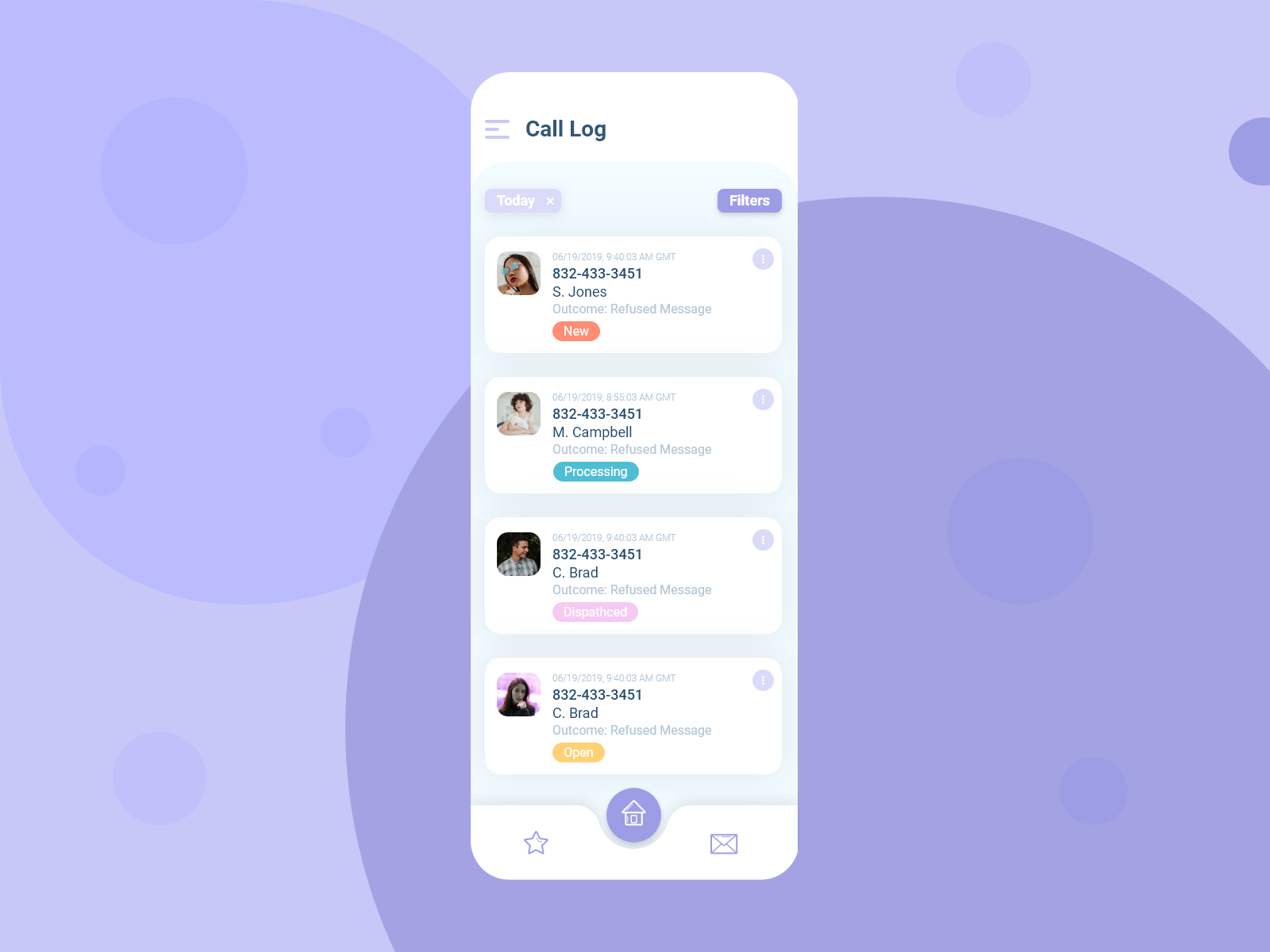 Mobile App Call Log by Tomasz Szeliga on Dribbble