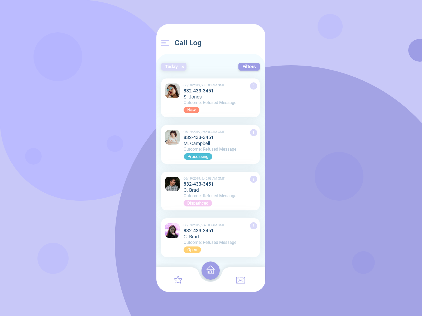 Mobile App Call Log By Tomasz Szeliga On Dribbble