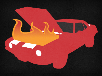 Car On Fire illustration