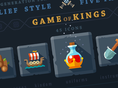 Game of kings, 45 icons. cute flat gamer games health instruments king kit mana wood