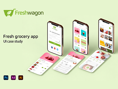 UI Design Grocery App app app design concept fresh fresh design grocery app illustrator lifestyle photoshop showcase ui uidesign ux uxdesign uxdesigns vegan vegetarian xd