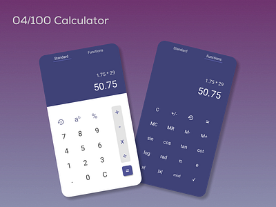 Daily UI 04/100 app calculator dailyui design flat interface simple ui violet