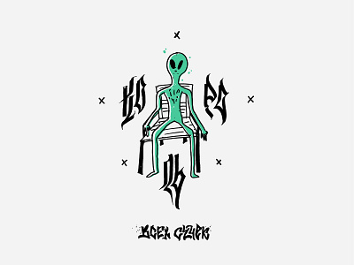 KING OF ALL BITCHES / for sale alien astronaut bitch branding calligraphy design for sale fuck hard illustration king lettering logo nasa print print design sign typography ufo vector