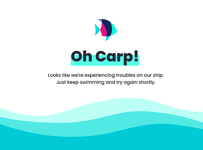 Plenty of Fish Error Page 404 error 404 page blue branding error error page fish highlight logo ocean pun waves web design