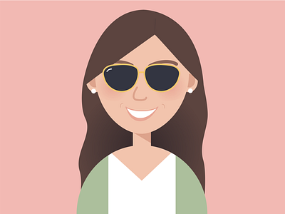 My Avatar avatar bitmoji blush drawing emoji face flat girl hair illustration personal profile rayban shades smile sunglasses woman