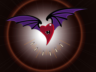 Bat Heart character design design digital art emoji heart illustration illustrator vector vector art