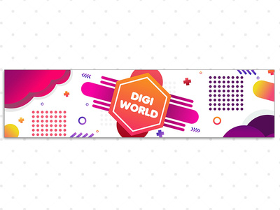 Digi World Banner badge banner banner ad banner design clouds colorful digital email banner gradients graphic design illustration illustrator sketch vector
